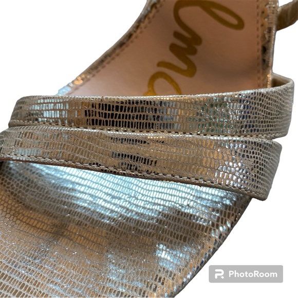 Sam Edelman Alisandra Holiday Gold Leather w/ 4.5” Stiletto Heel- size 9 - Picture 11 of 16